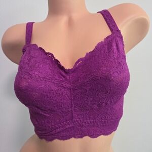 Cosabella Never Say Never Curvy Sweetie Soft Bra Swiss Beet Purple Lace M NEW